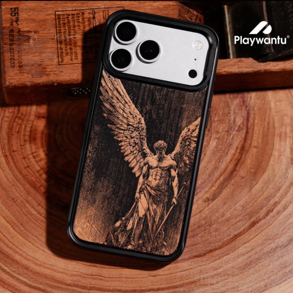 Winged Guardian Wood Phone Case