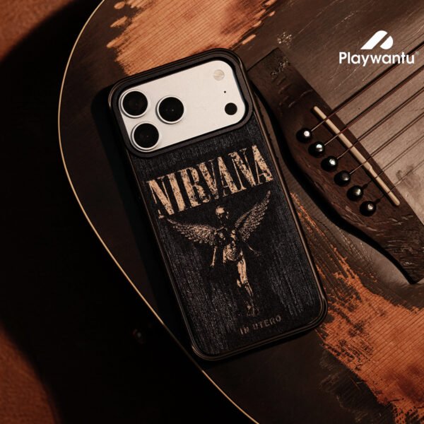 Grunge Angel Wood Engraved Phone Case