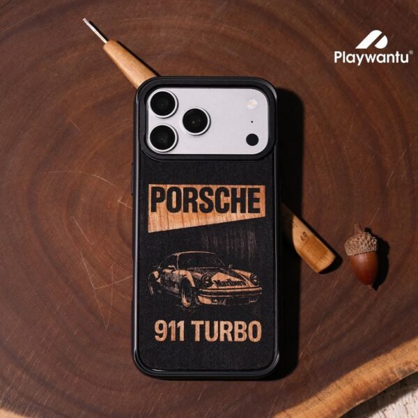 Vintage Sports Car Wood Engraved Phone Case