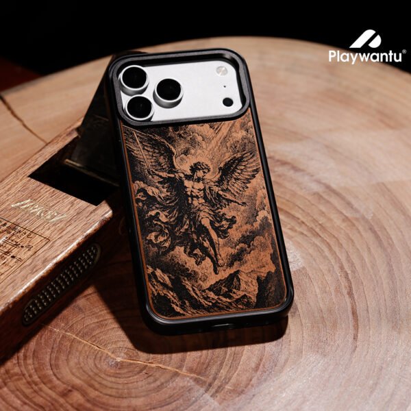Flying Angel Wood Pattern Phone Case