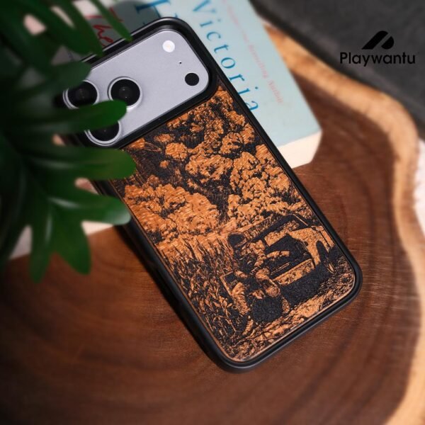 Vintage Landscape Wood Engraved Phone Case