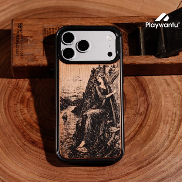 Lyre Muse Wood Phone Case