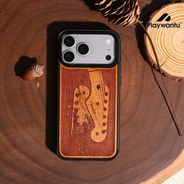 Guitar Head Wood Engraved Phone Case